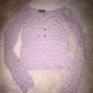 Self Esteem Women's Button-Up Lace Top - Lavender